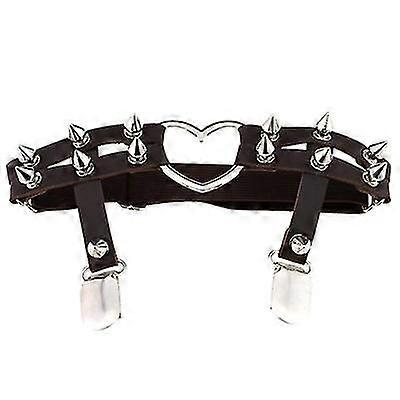 Ladies Heart Rivet Garter Belt, Thigh Suspender, Elastic Leg Chain, Metal Rivets