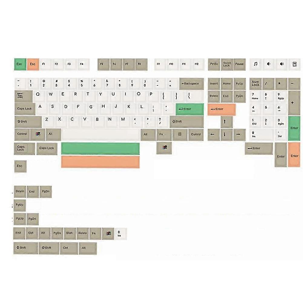 9009 Retro Ethermal Dye Sublimation Fonts Pbt 130 Keycap Cherry Profile For Mechanical Mx Switch Keyboard