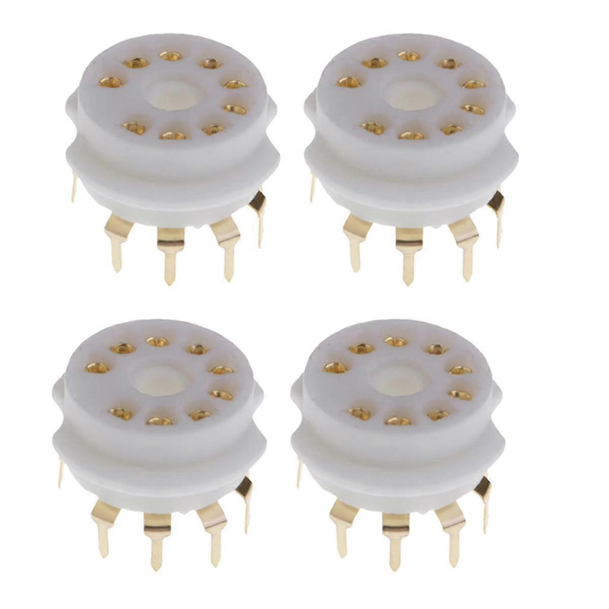 4PCS κεραμική 9 κενή υποδοχή σωλήνων PCB καρφιτσών χρυσού για 12AX7,12AT7,12AU7,ECC83,ECC82,E88CC, 6922,6p1