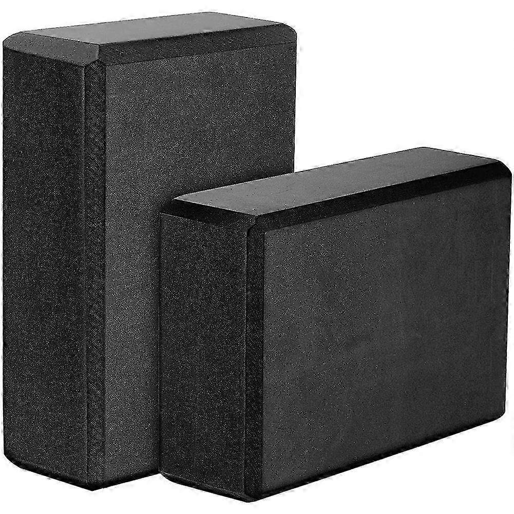 Yoga Blocks 2 Pack,23X15X7.6cm High Density EVA Foam Yoga Block Exercise Bricks,Eco Friendly & ,Bla