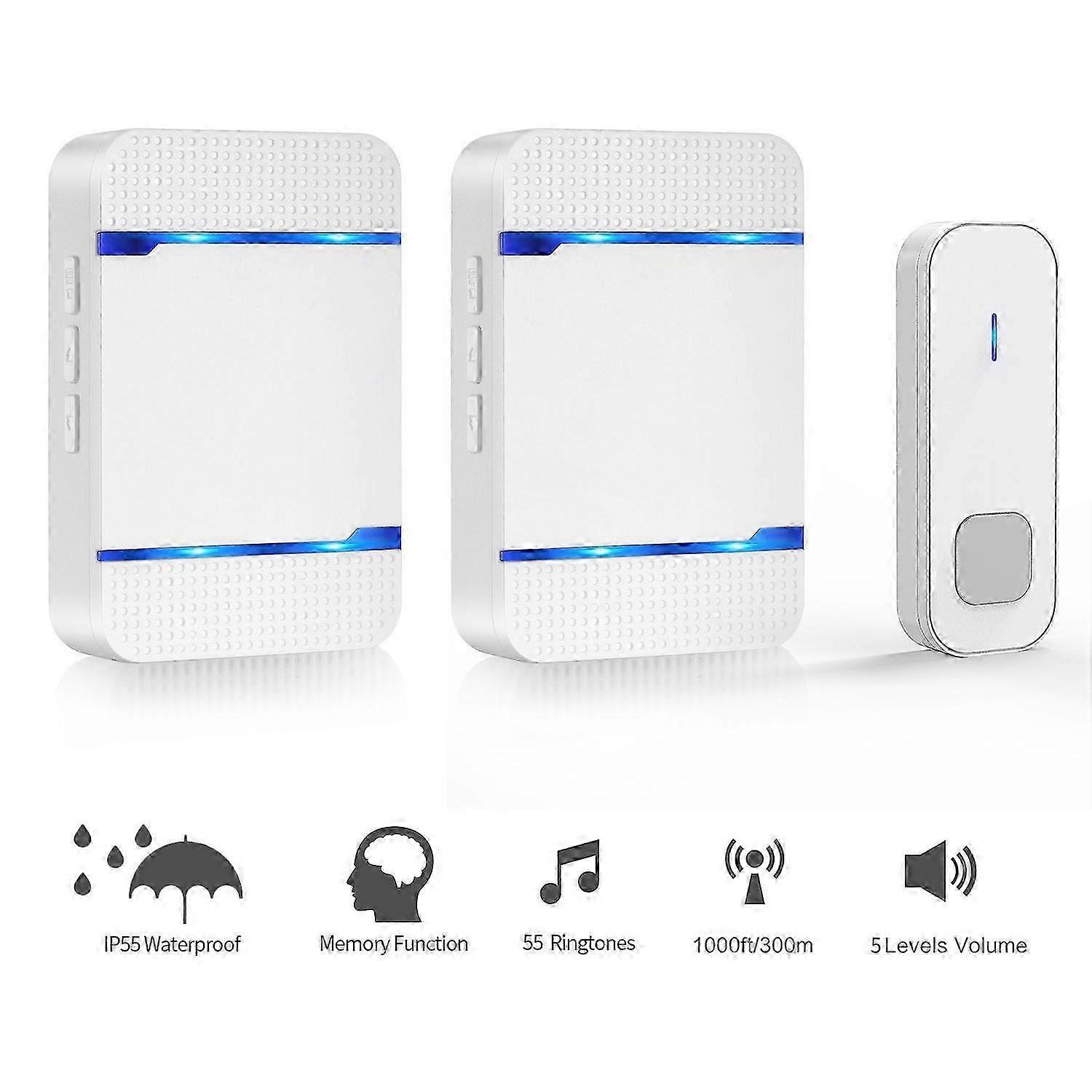 Wireless Home Doorbell - Smart Waterproof Touch Button with Ding Dong Sound