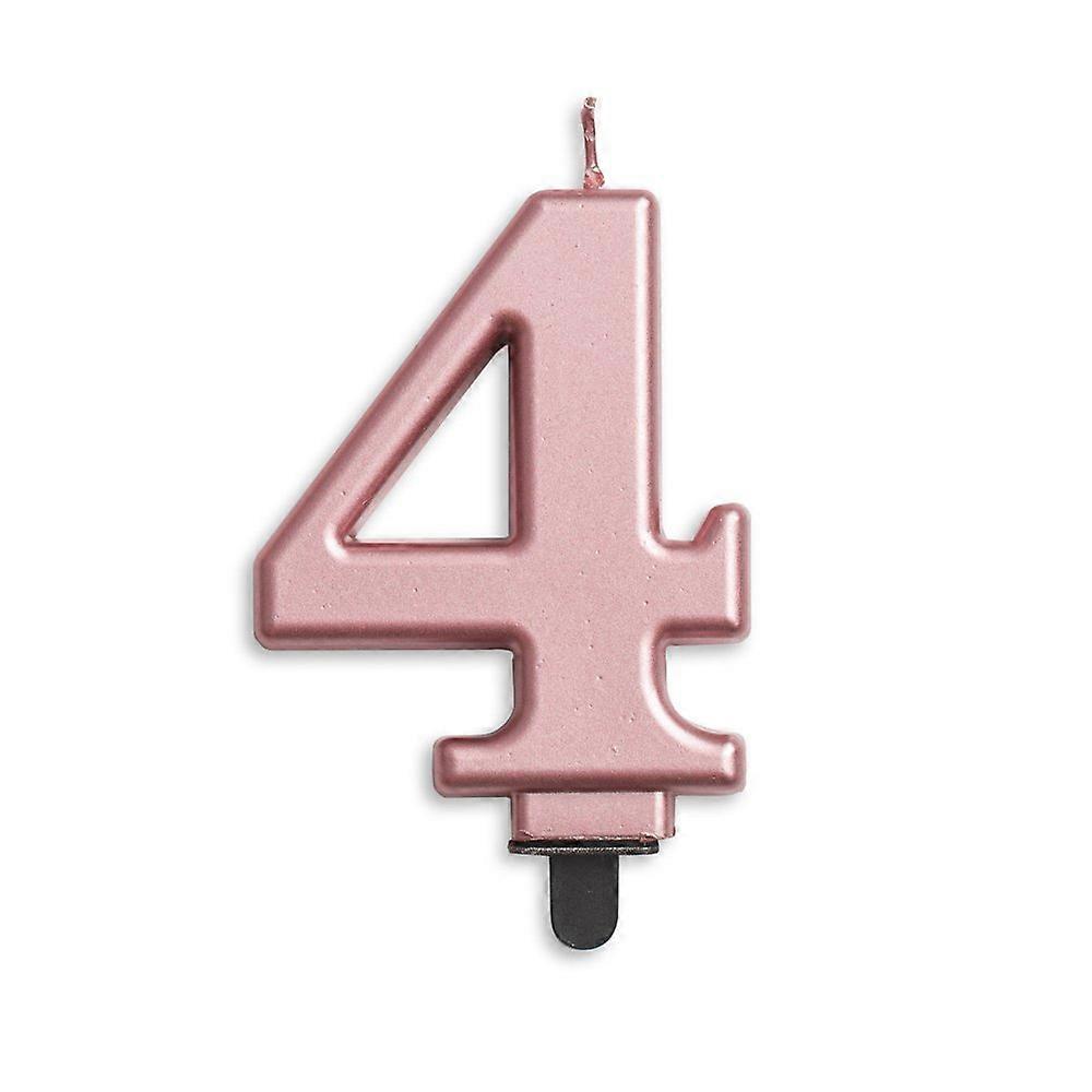 Vela número '4' rosa