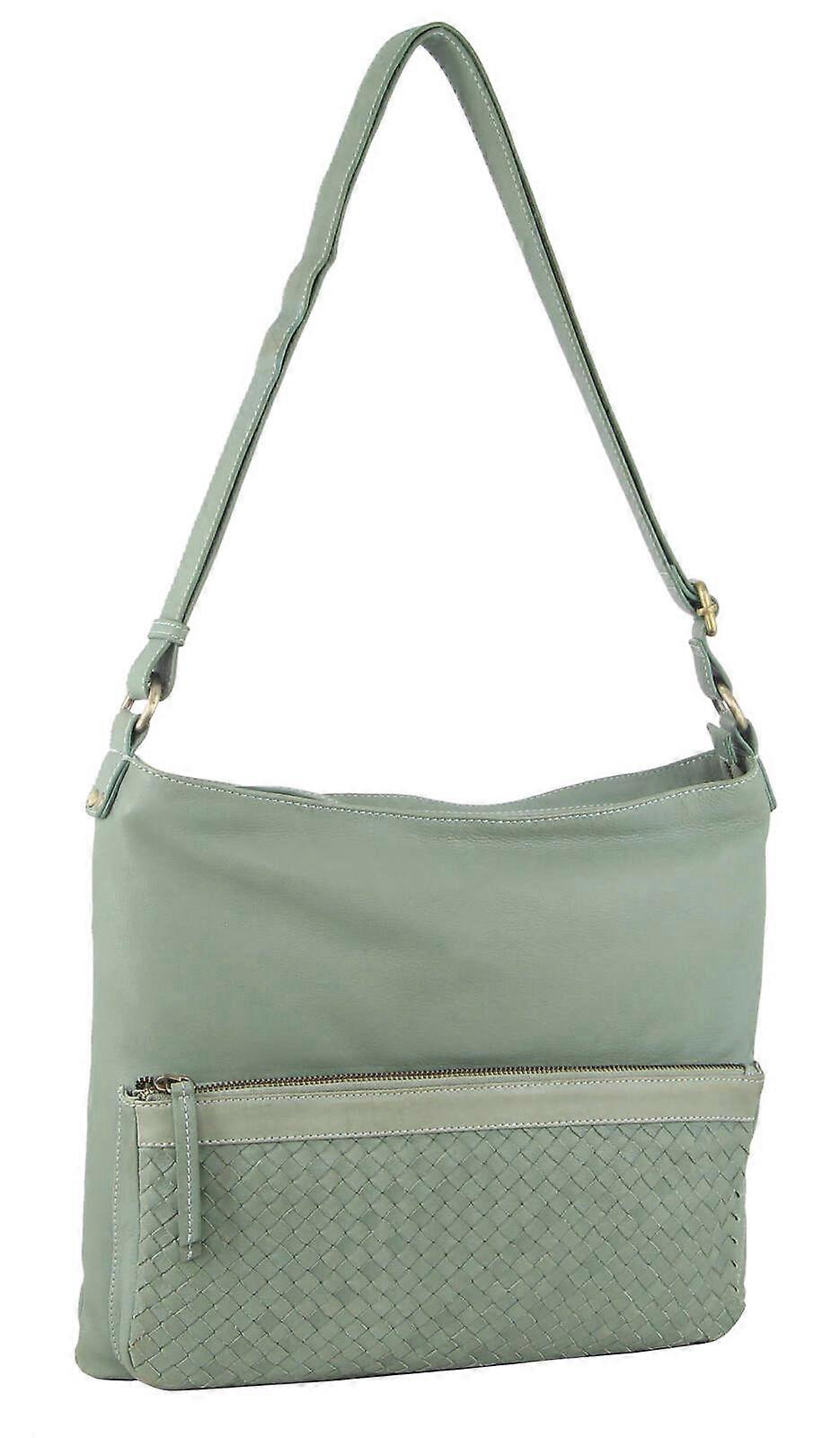 Pierre Cardin Womens Woven Leather Flap Cross