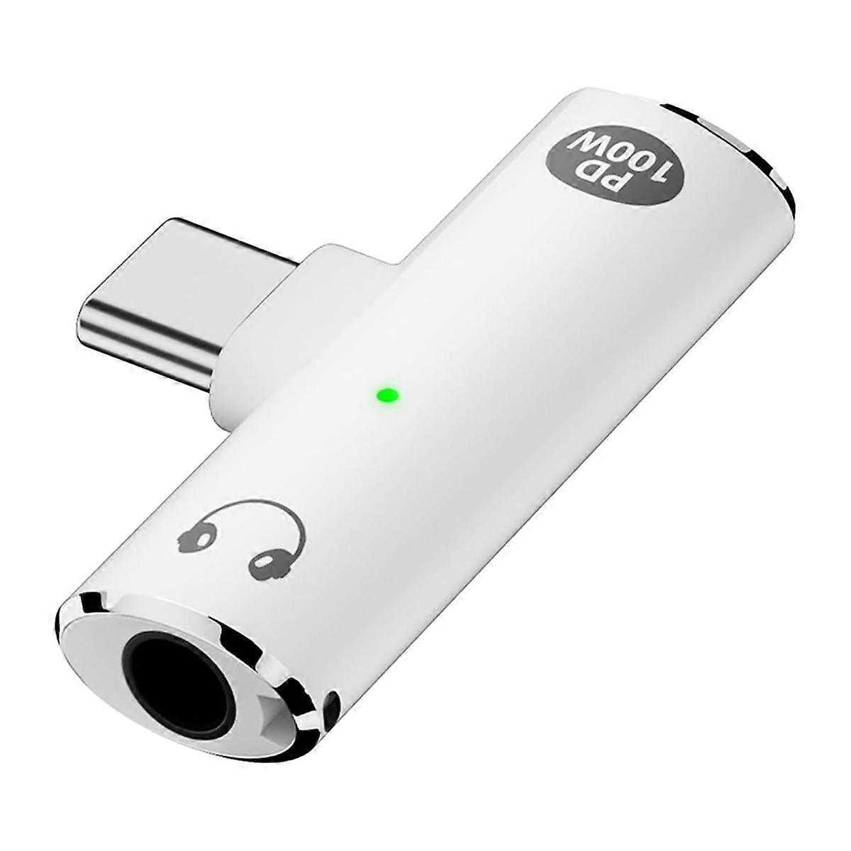 USB C to Audio Jack Adapter with 100W Fast Charging,2-in-1 USB C to 3.5mm Female Headphone for Type C Interface Series,B