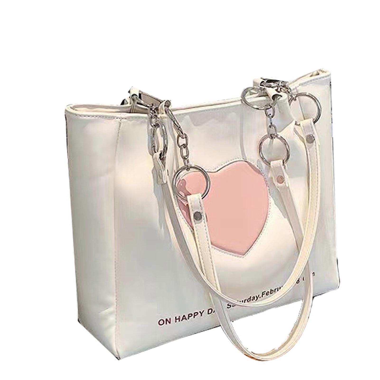 Women's PU leather handbag, heart pattern