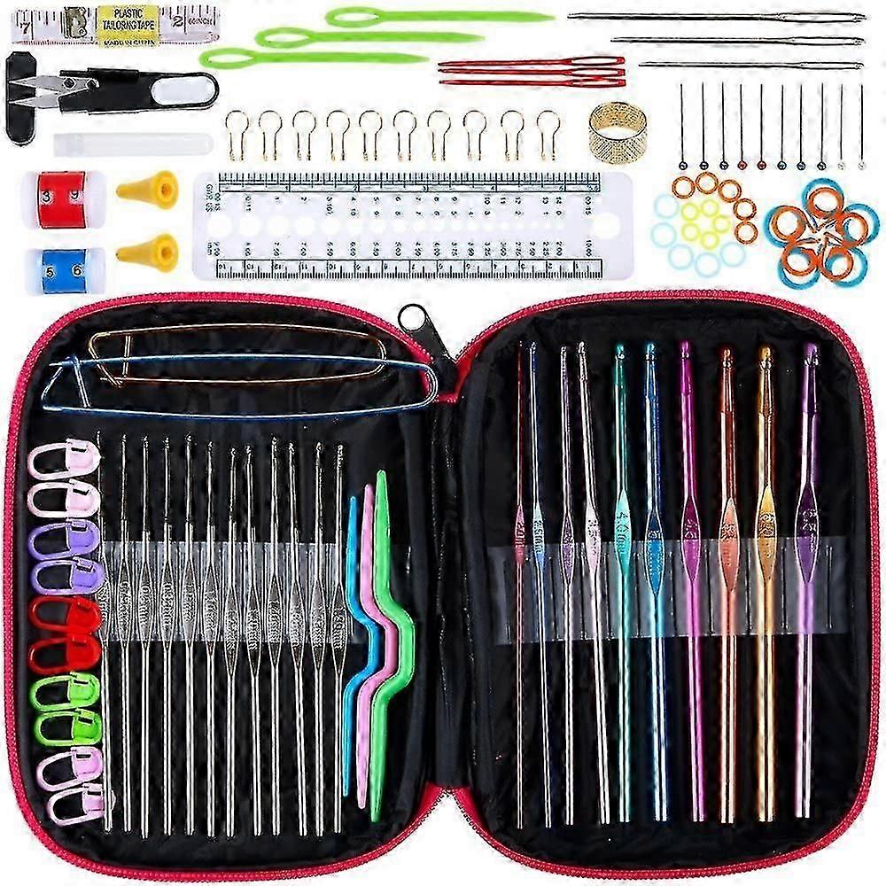 Crochet Set With 100 Pcs Knitting Needles Accessories Bunt