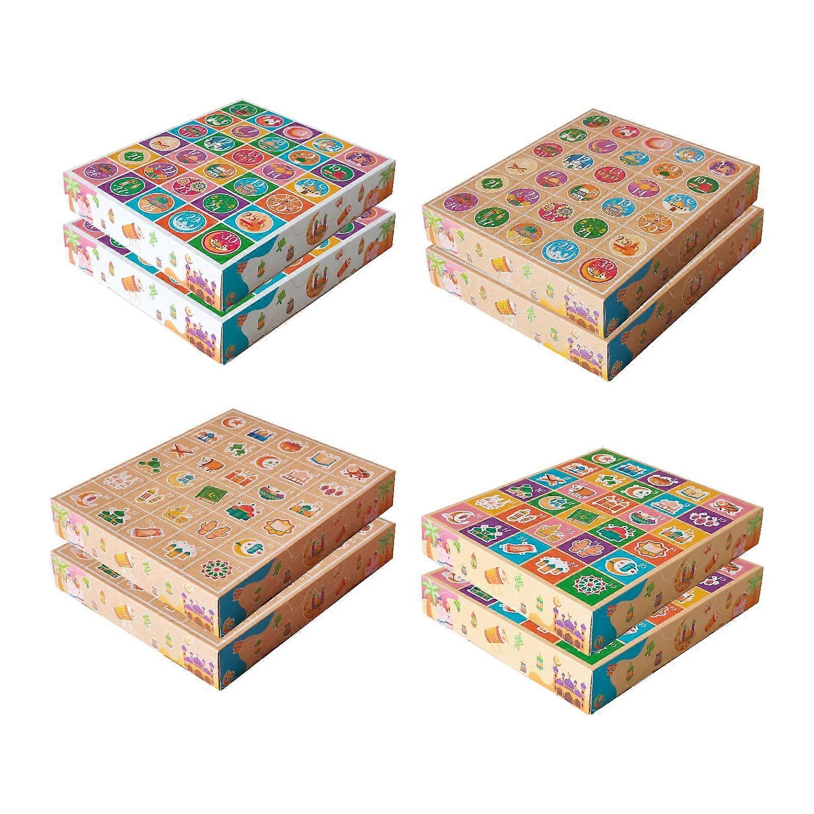 Mubarak Advent Calendar Box Eid Candy Boxes Festival Party Empty Storage Box