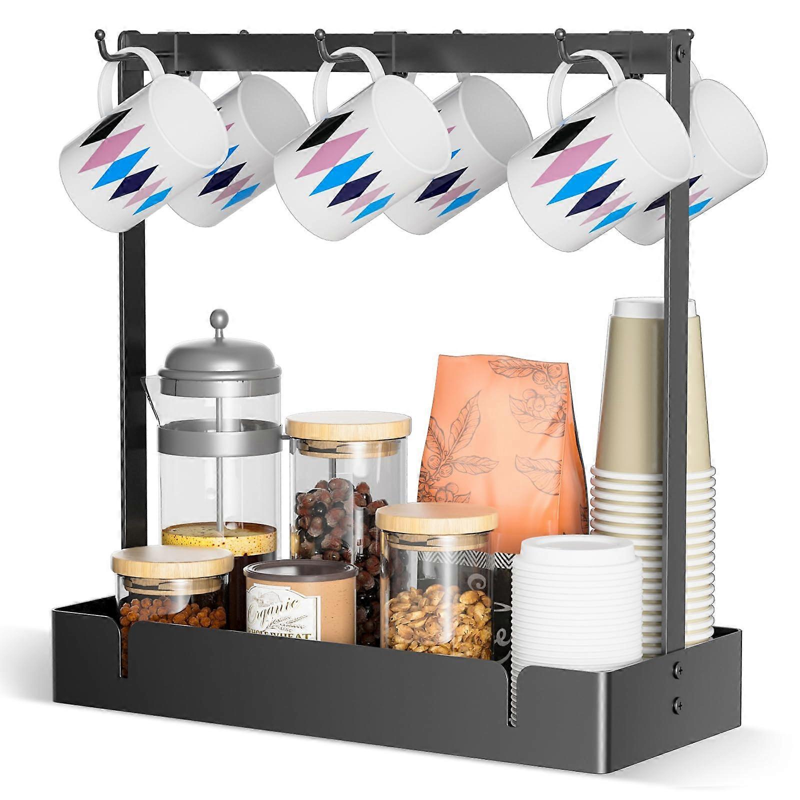 Coffee Cup Holder Organizer with Removable Hooks