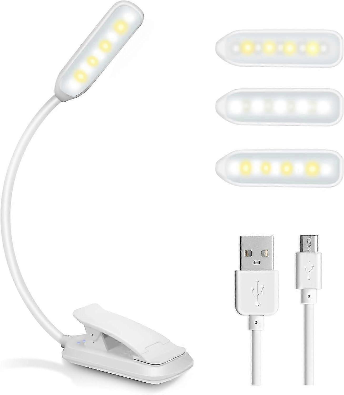 Reading Light, 9 LED USB Rechargeable Reading Light, Gradual Dimming Book Light, 3 Color Modes (White/Warm/Warm White), 360 Foldable and Flexible Clip
