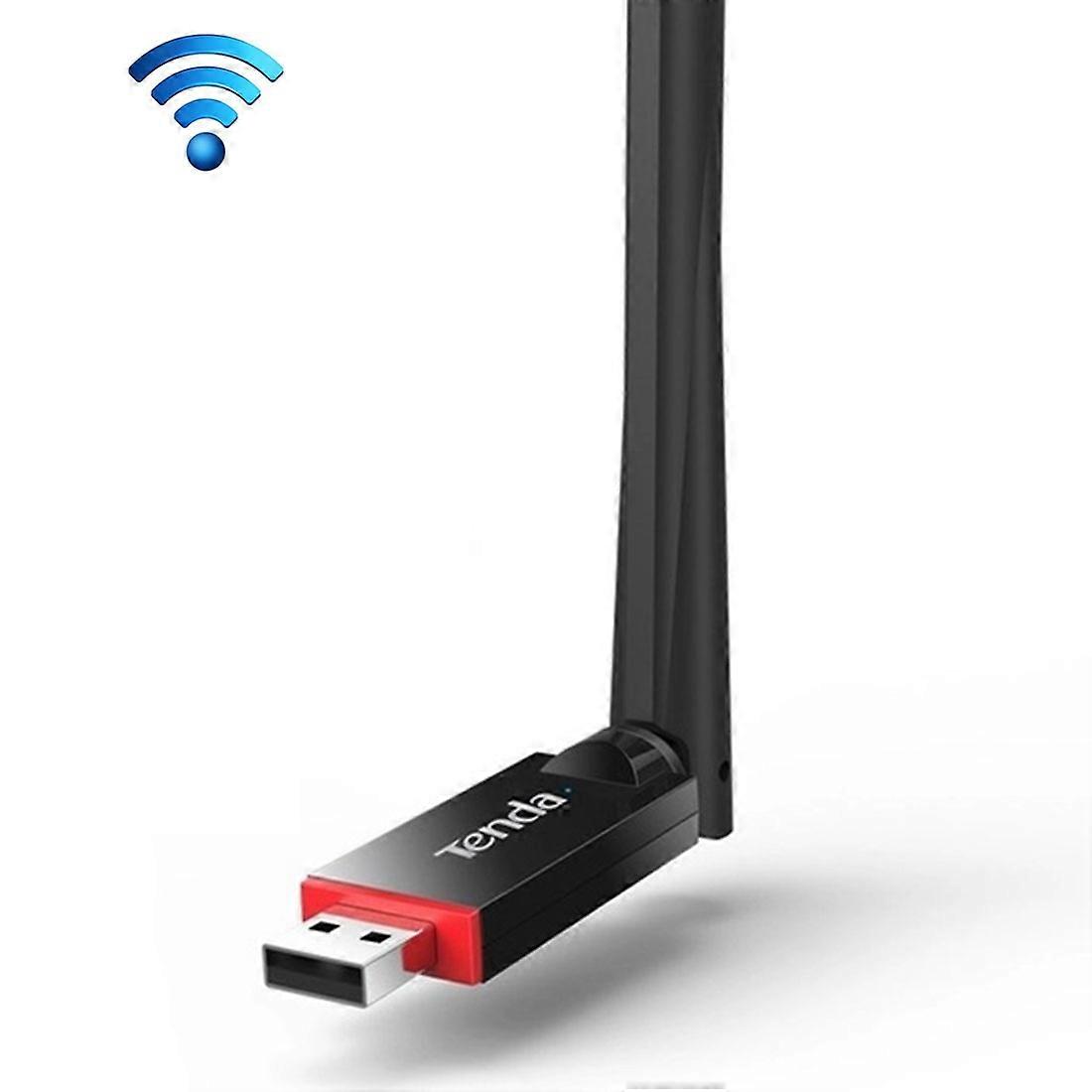 Tenda U6 Portable 300Mbps Wireless USB WiFi Adapter Scheda di rete ricevitore esterno con antenna esterna 6dBi (nero)