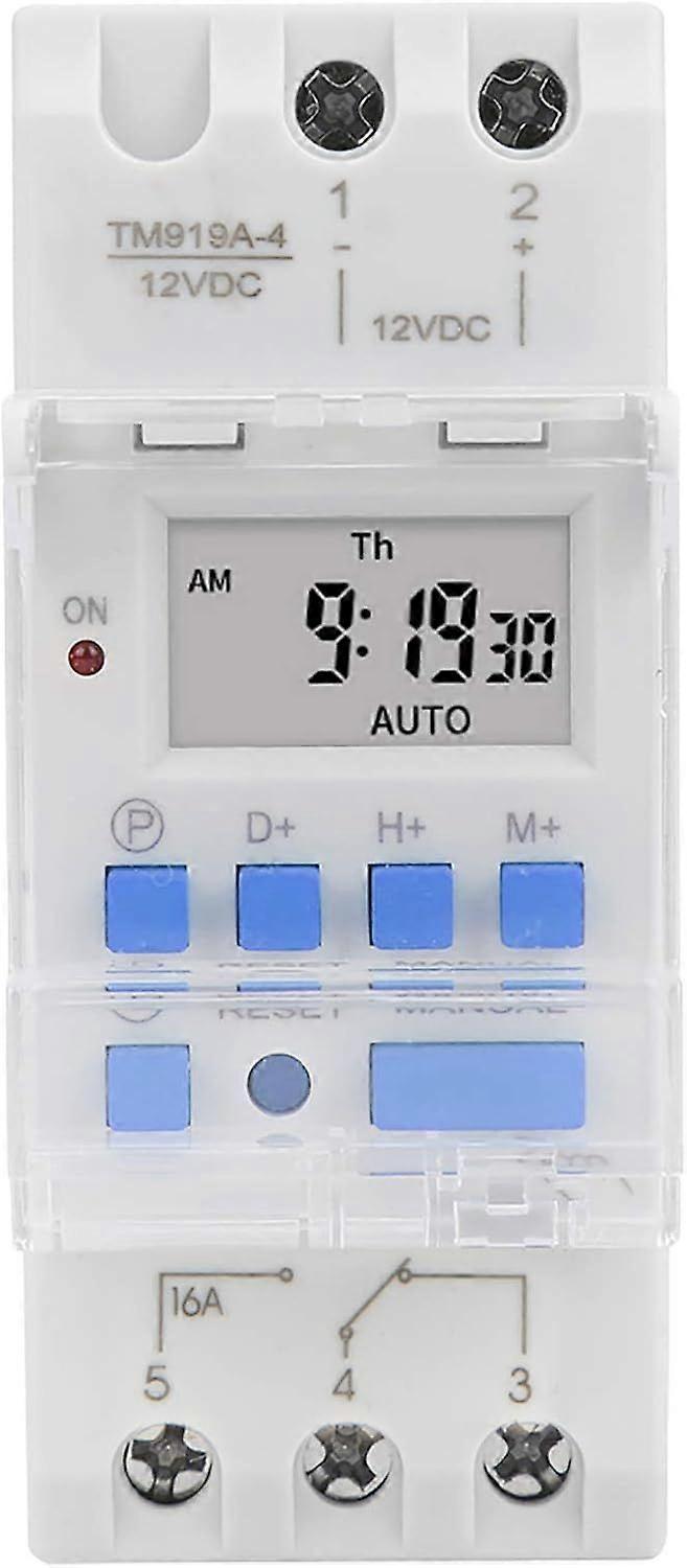 Weekly Timer Switch 12V DC 16A LCD Display Digital Power Programmable Timer Switch Relay