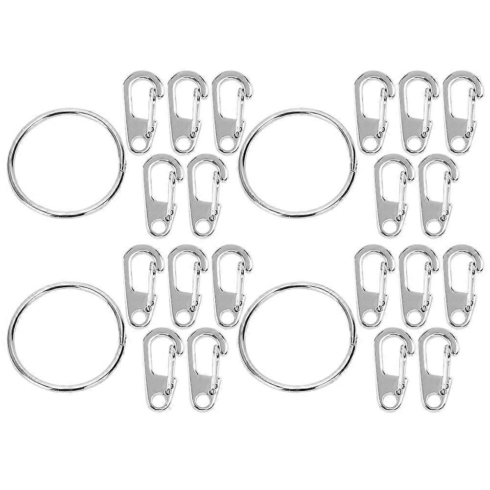 Mini Spring Clip Hook Set with Keychain Rings for Outdoor Use