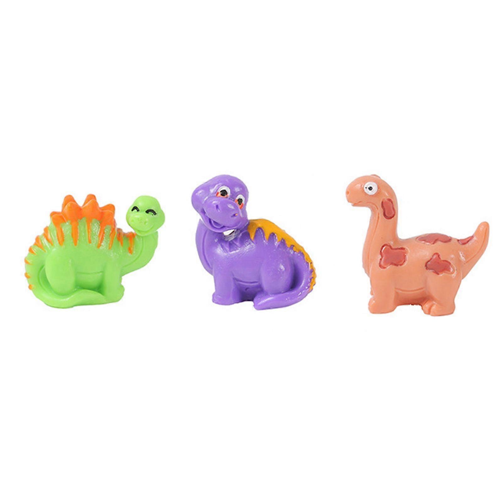 3Pcs Miniature Statue Dinosaur Shape Mini Decorative Ornaments Simulating Small Dinosaurs Micro Landscape