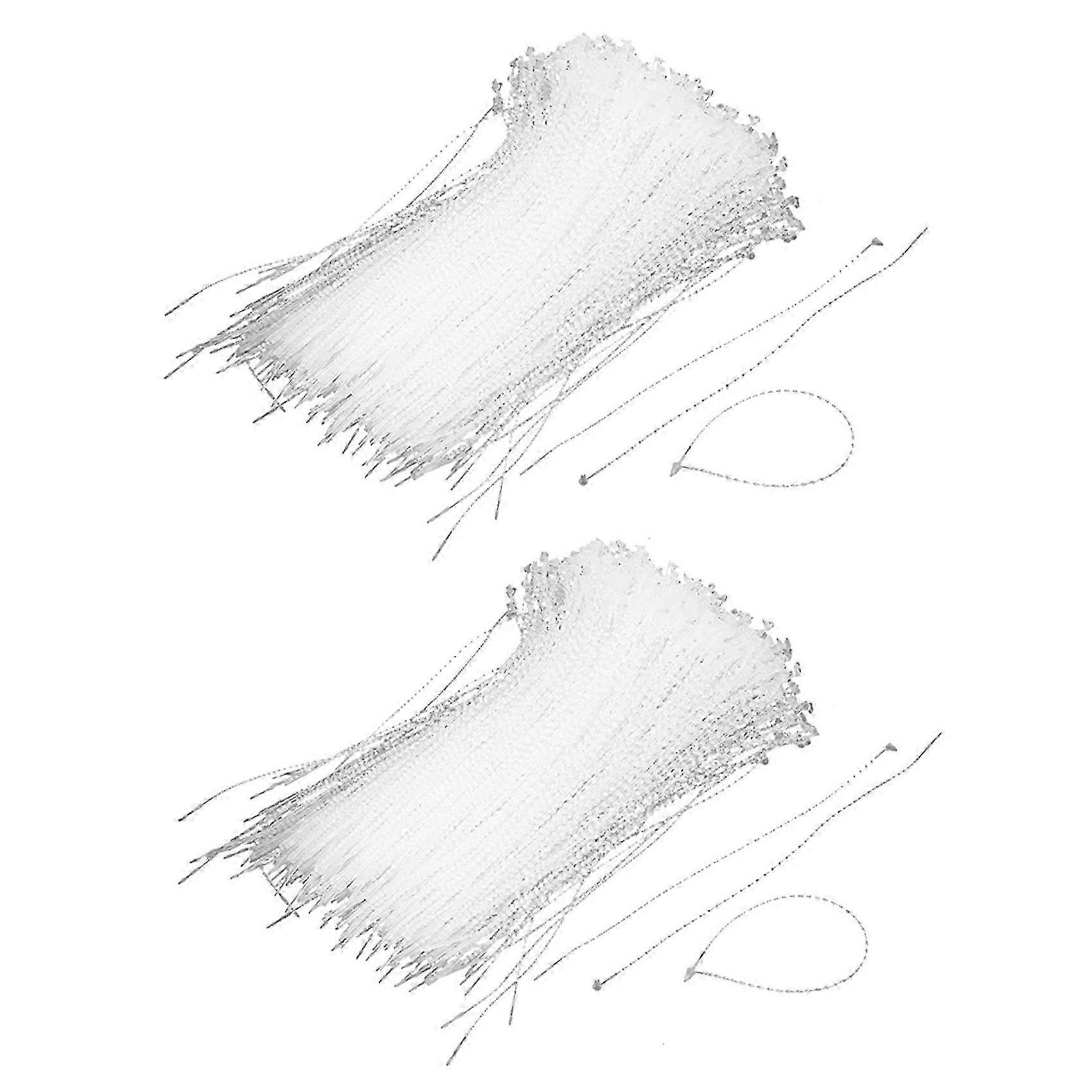 Plastic Packing Fasten String Cable Cord Loop Tie 18cm 2000Pcs Transparent Color