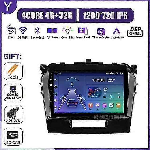 Car Radio Multimedia Video Android 13 For Suzuki Vitara 2017 2018 2019 2020 Player Navigation GPS 4G WIFI Intelligent System