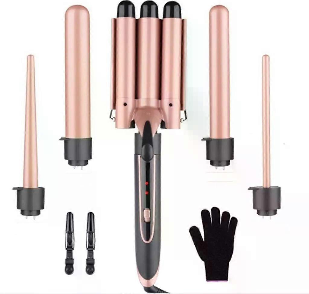 Curling irons, 5 in 1 curling iron set, interchangeable 4 curling irons, suitable for all hair types, comes with gloves and 2 hairpins
