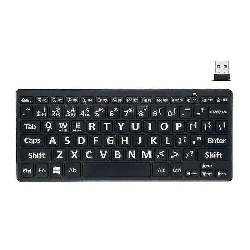 2.4g Wireless Keyboard 78 Keys Large Print Keyboard For Elderly Desktop Laptop