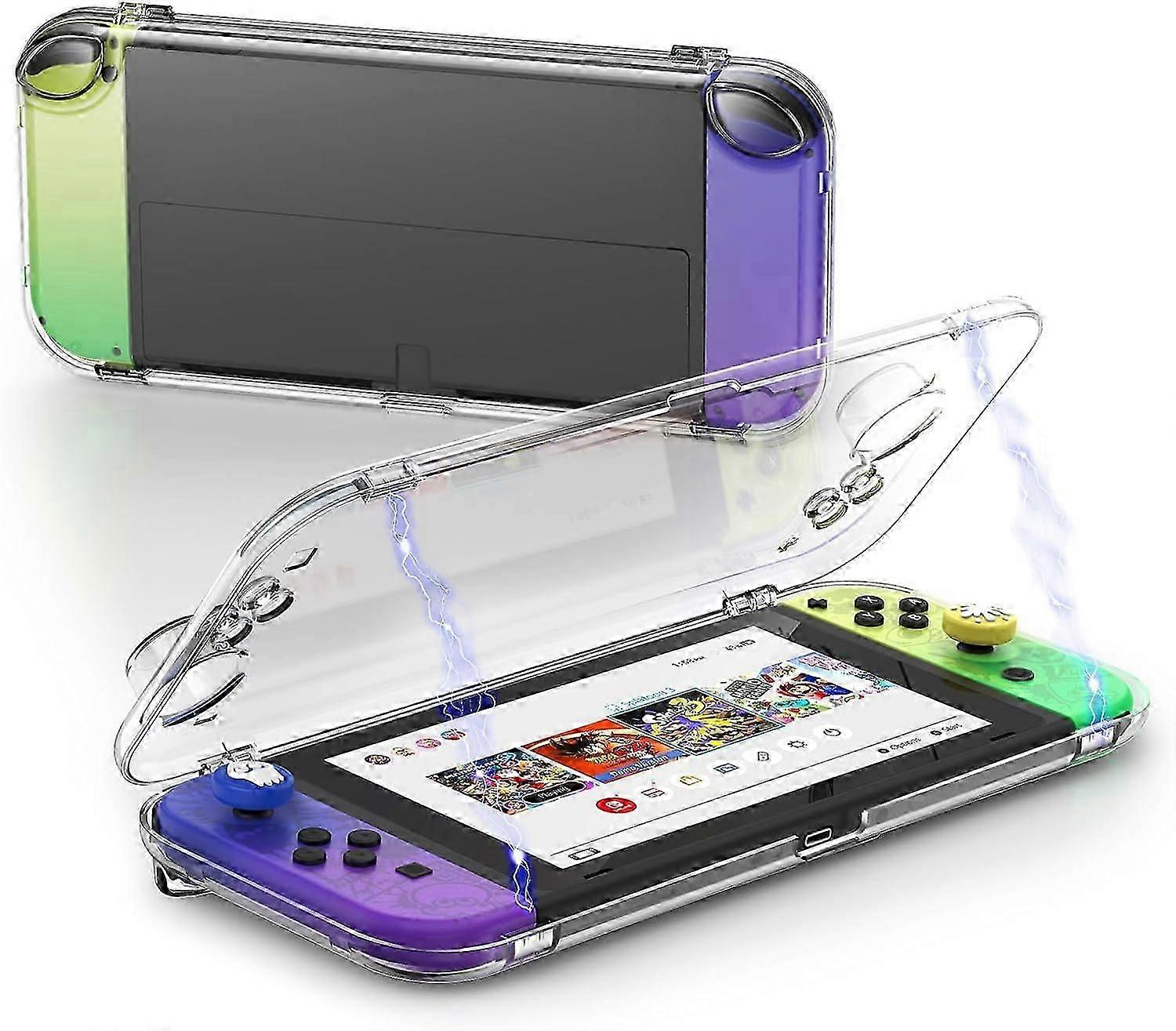 ExquisiteTransparent Dust-Proof Protective Travel Case for Switch/Switch OLED with Magnetic Closure