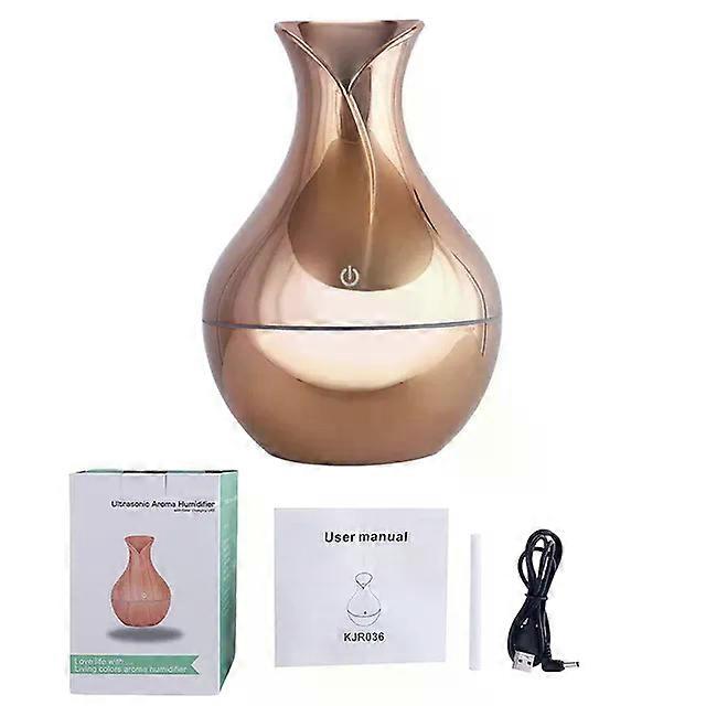 130Ml Ultrasonic Aroma Essential Oil Diffuser Low Noise Air Humidifier Creative Air Moistener Home Decoration Electroplated Gold