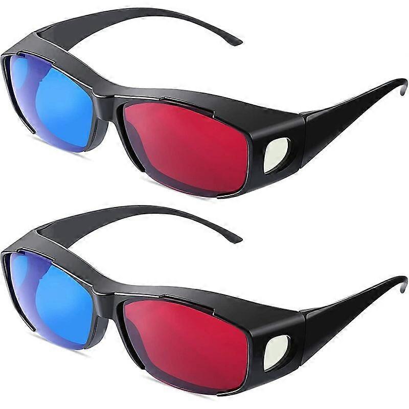 Red Blue 3D Glasses, Anti-Polarization Design For Seamless Viewing, Tr90 High Elastic Frame Ensures Durability And Comfort, 2 Pieces For Shared