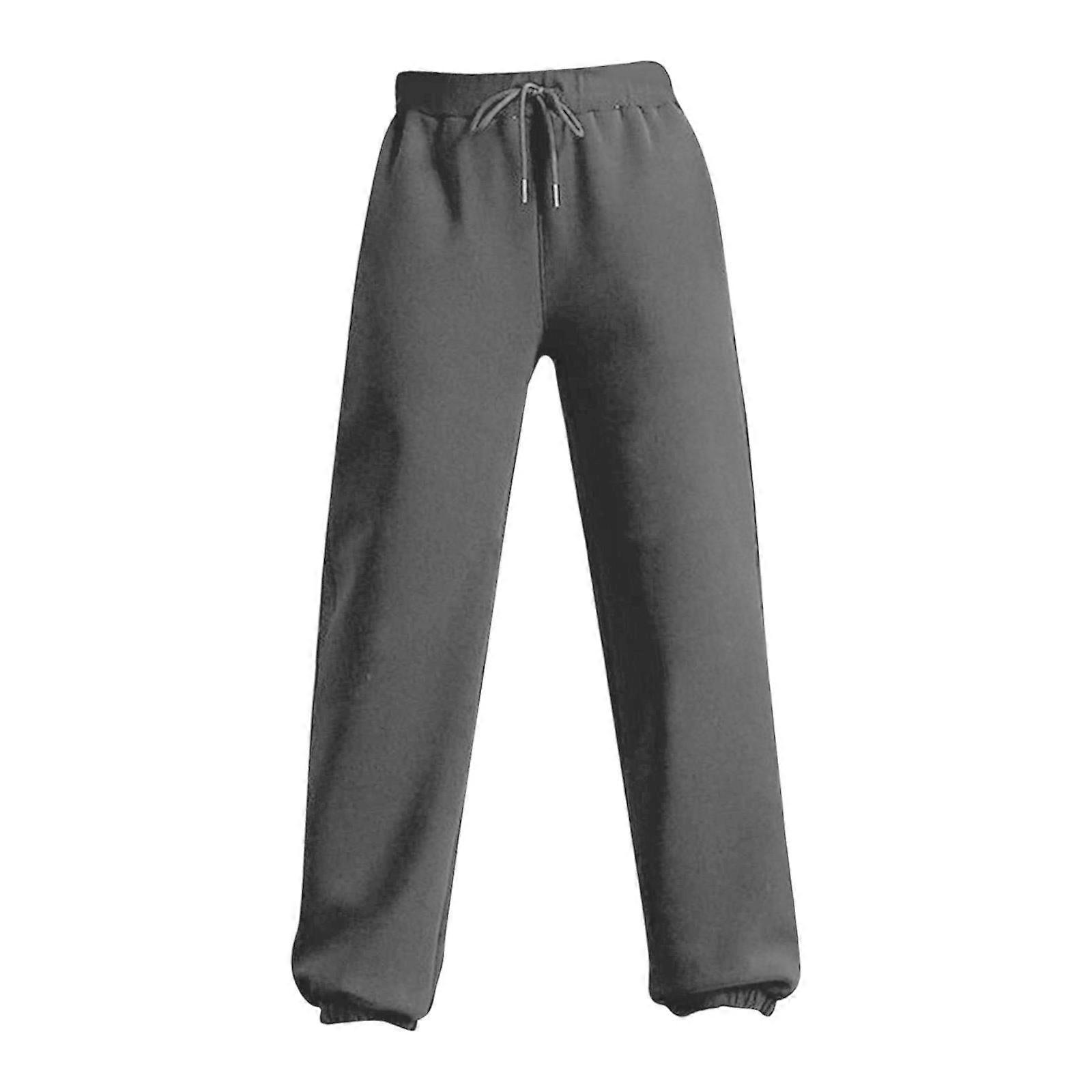 Plush Lined Sweatpants, Jogger Pants with Pockets Drawstring