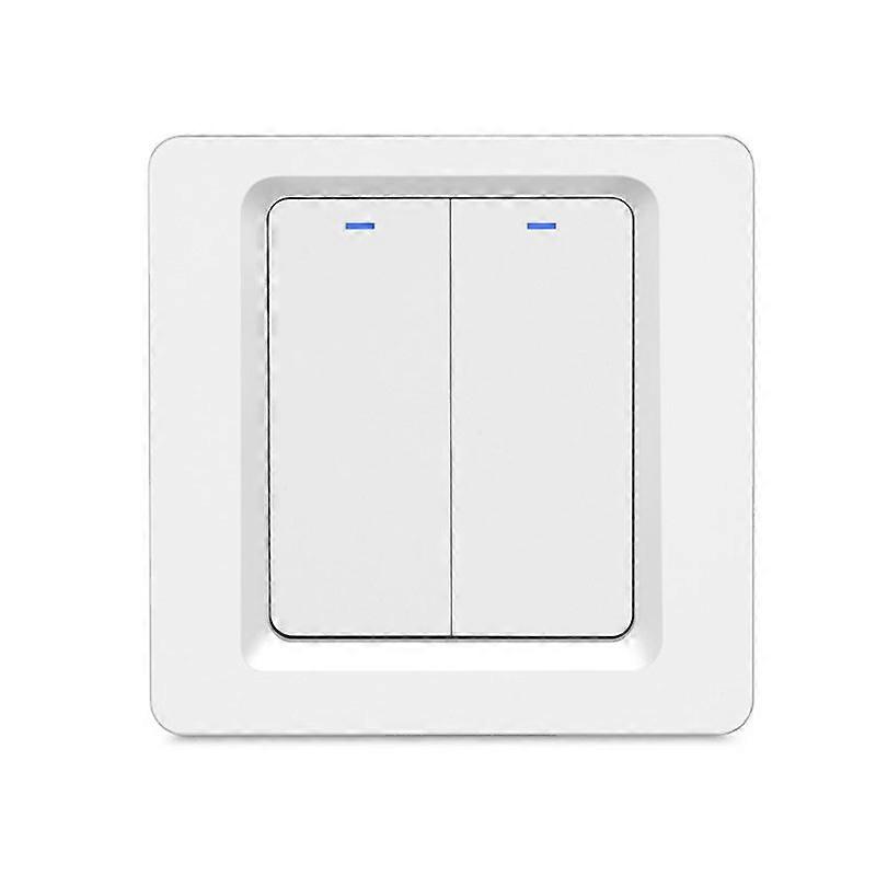 Tuya ZigBee Smart Single-fire Zero-fire Sharing Switch Phone Control Voice Panel EU Plug, Spec: 2 Buttons