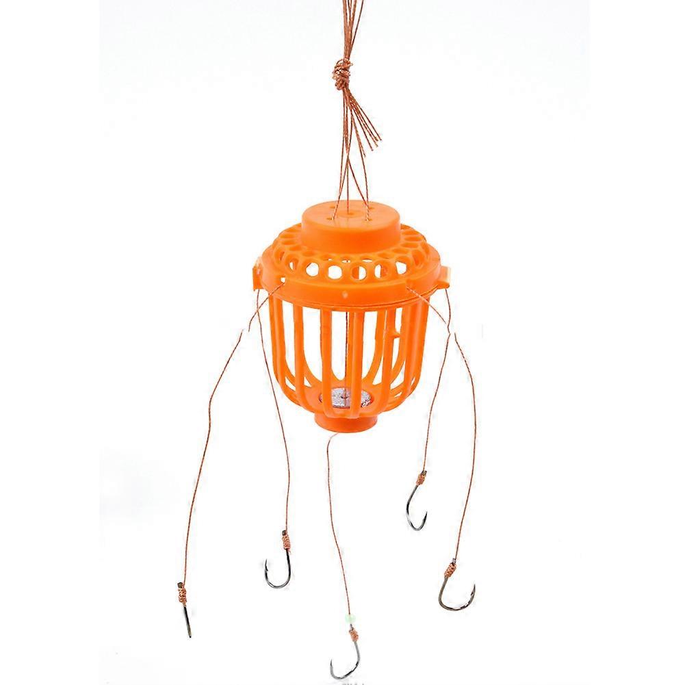 Quality Plastic Spherical Cage Explosion Bait Hook with Six Steel Fishhooks(9#)