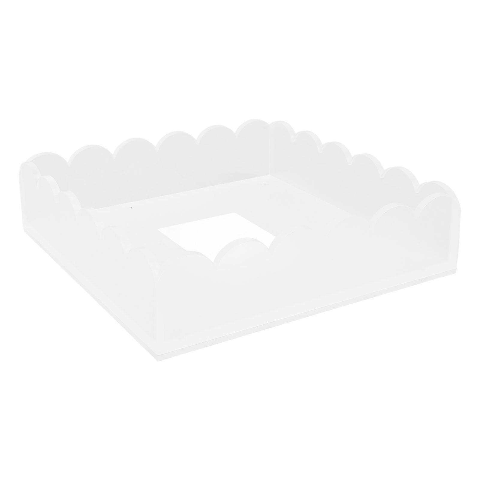 Acrylic Scalloped Tray with Magnetic Mat Base Clear Multi Functional Photo Frame Display Stand 