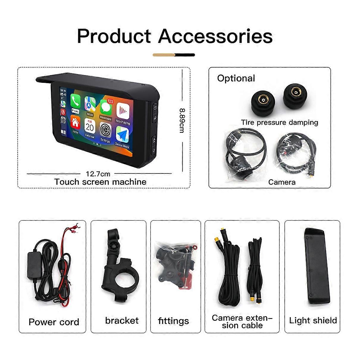 5 Inch Motorcycle Display GPS Screen Tire Pressure Monitor Kits