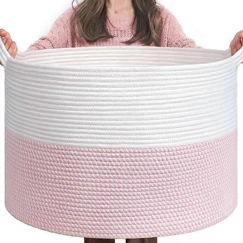 Oversized Home Laundry Basket 16" x 18" Fabric Storage Bin with Handles for Easy Carrying and Organization