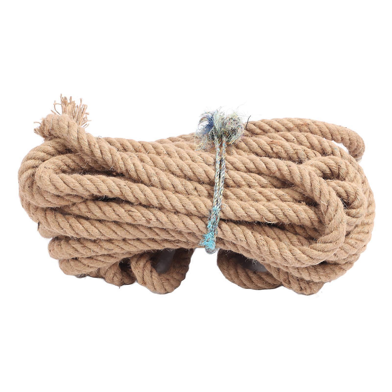 Yellow Twisted Hemp Rope, Natural Thick Twisted Jute Rope, Hammock, Swing, Boat Railing, 40mm, 800kg Load Capacity