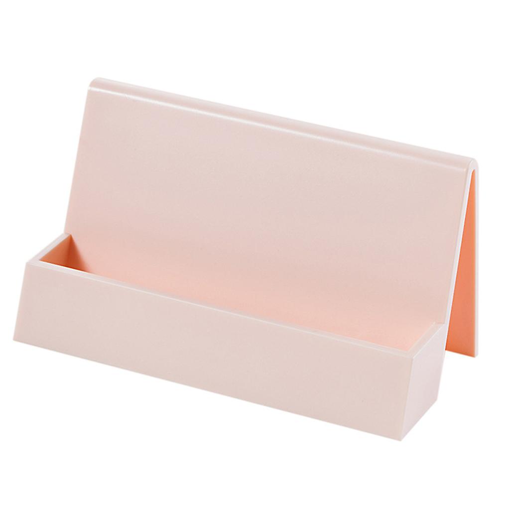 Plastic Office Business Name Card Holder Storage Display Stand Rack Desktop Table Organizer 5 Colors Pink