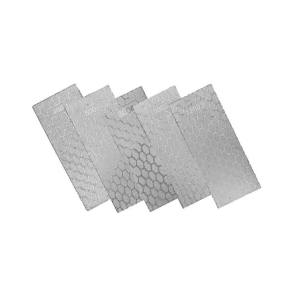 5 Pieces Diamond Sharpening Stone Set,Diamond Lapping Plate Coarse/Medium/Fine Grit Sharpener,400/6