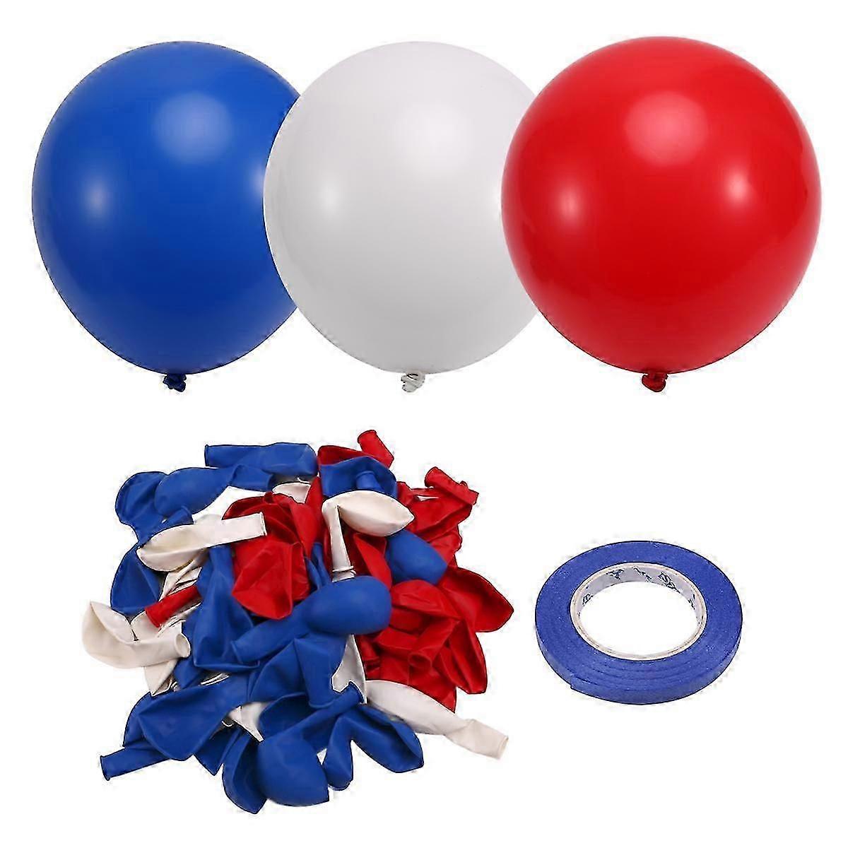 geeignet für Rot-Weiß- und Blau-Luftballons, 67 Stück 12 Zoll Rot-Weiß- und Königsblaue Luftballons 4. Juli Patriotisch-YI WU CHUN HUI