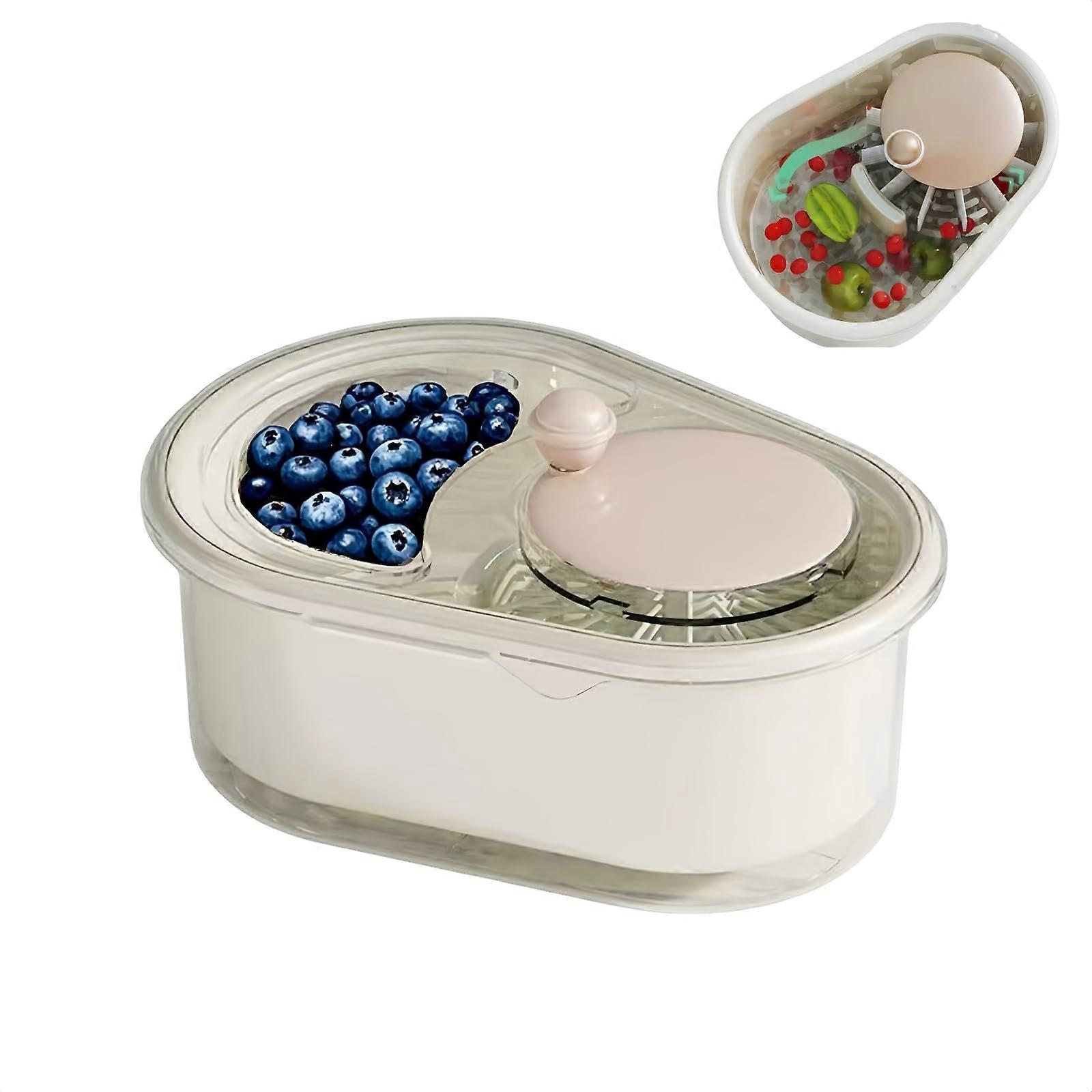 Fruit Cleaner Spinner with Bowl and Lid, Portable Handheld Vegetable Washer and Salad Dryer for Efficient Home Use