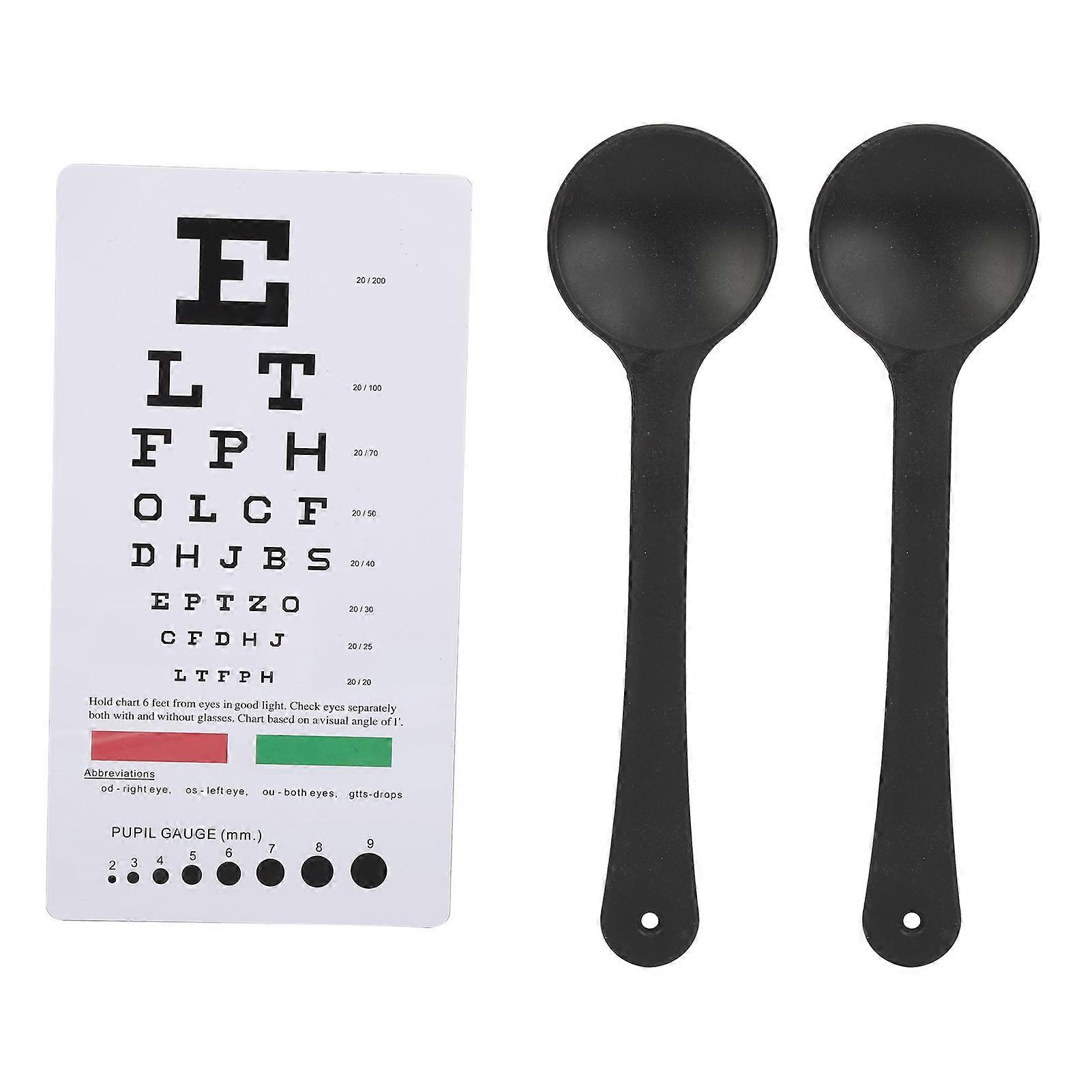 Pocket Visual Acuity Chart with 2 Shutters, Double-Sided Vision Test Tool