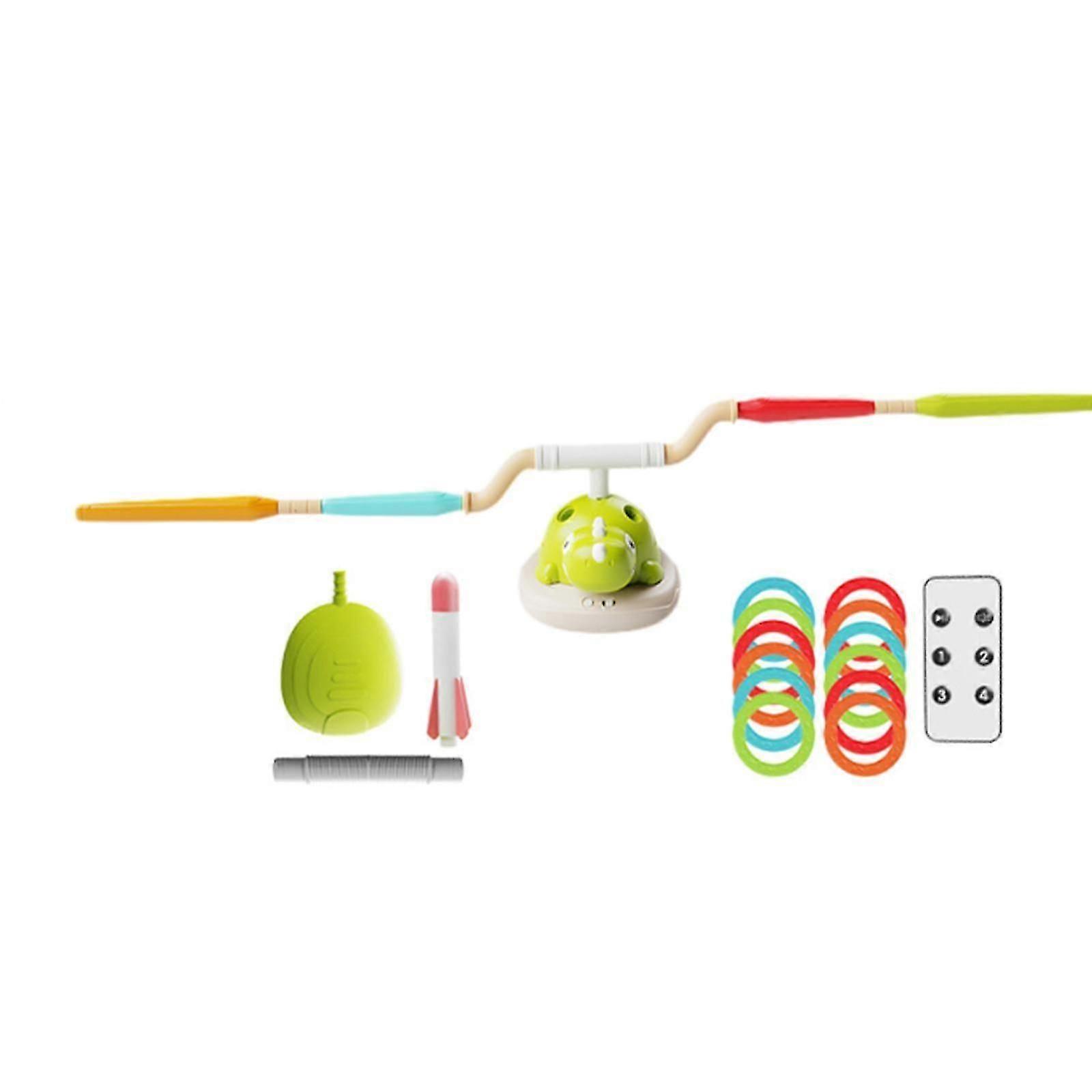 Ring Toss Toy Game 3in1 Lawn Game Family Game Rocket Launcher for Backyard Beach