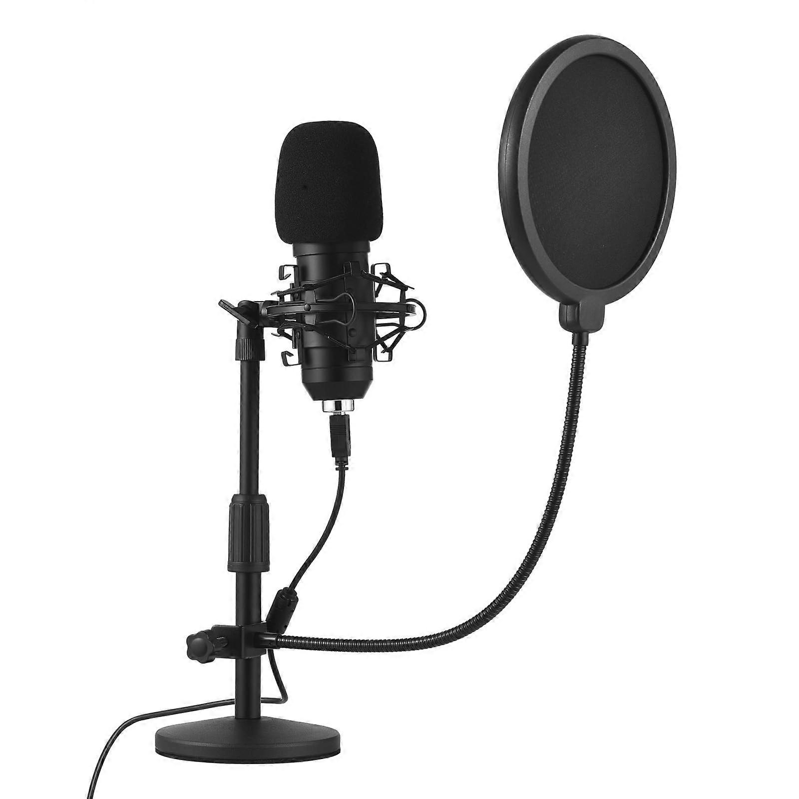 USB Microphone Gaming Set, Cardioid Condenser Podcast Mic with Stand