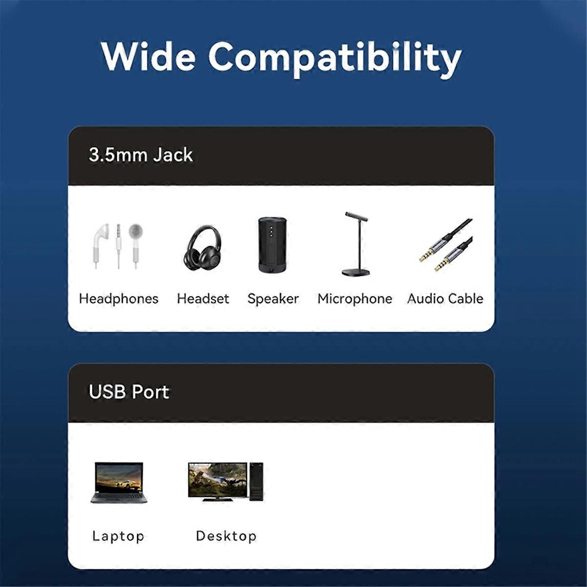 External USB Computer Sound Card 7.1 Channel External Audio Amplifier USB Adapter for Gaming PC La