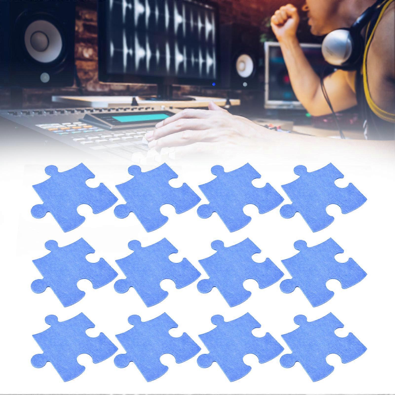 12Pcs Blue Acoustic Panel Soundproof Foam Insulation Kit