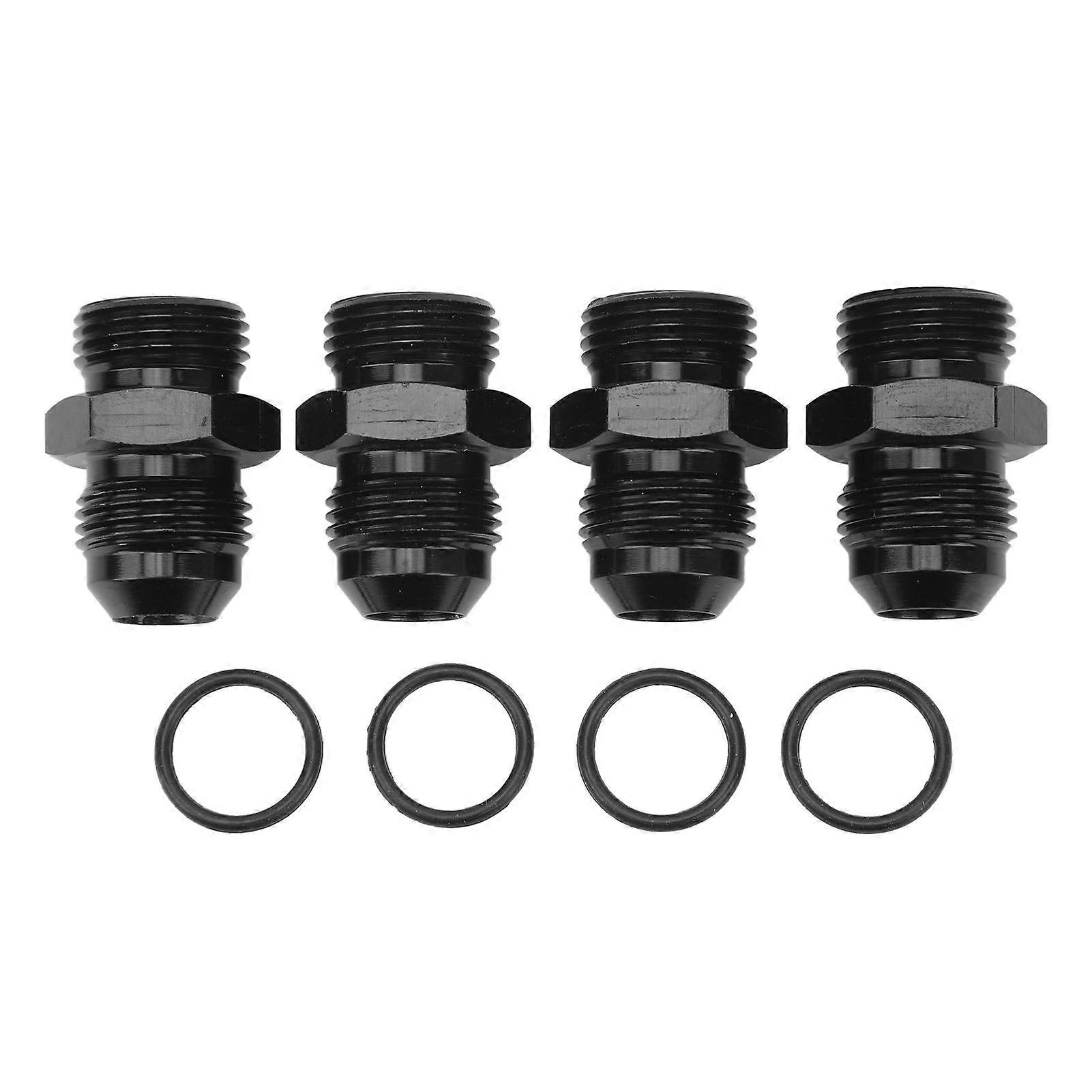 4個ORBオスフィッティングアルミニウム合金1500PSI Oリングオイルクーラー燃料ポンプ用オスフレアアダプター8AN ORBから8ANまで
