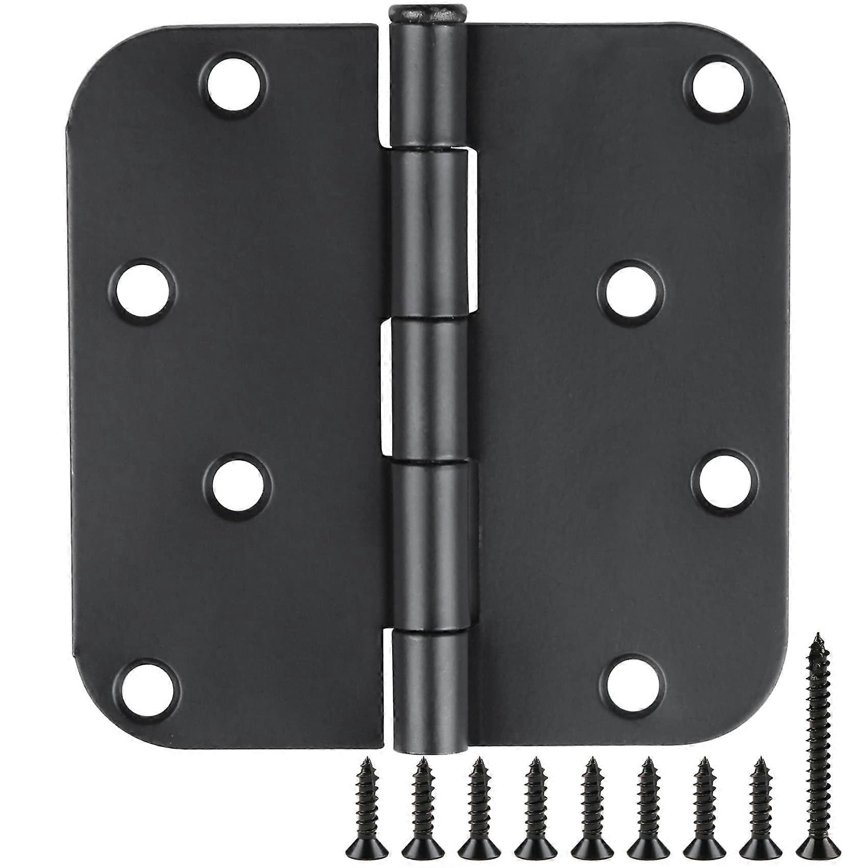 Black Door Hinges 4 Inch Matte Black 3 Pack for 5/8 Inch Radius Floor Applications