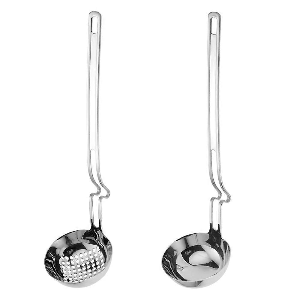 Perforated Straining Spoon Set Ergonomic Dense-Hole