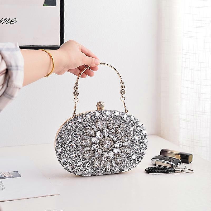 Soikea auringonkukkatimantti iltajuhlan kytkinpussi