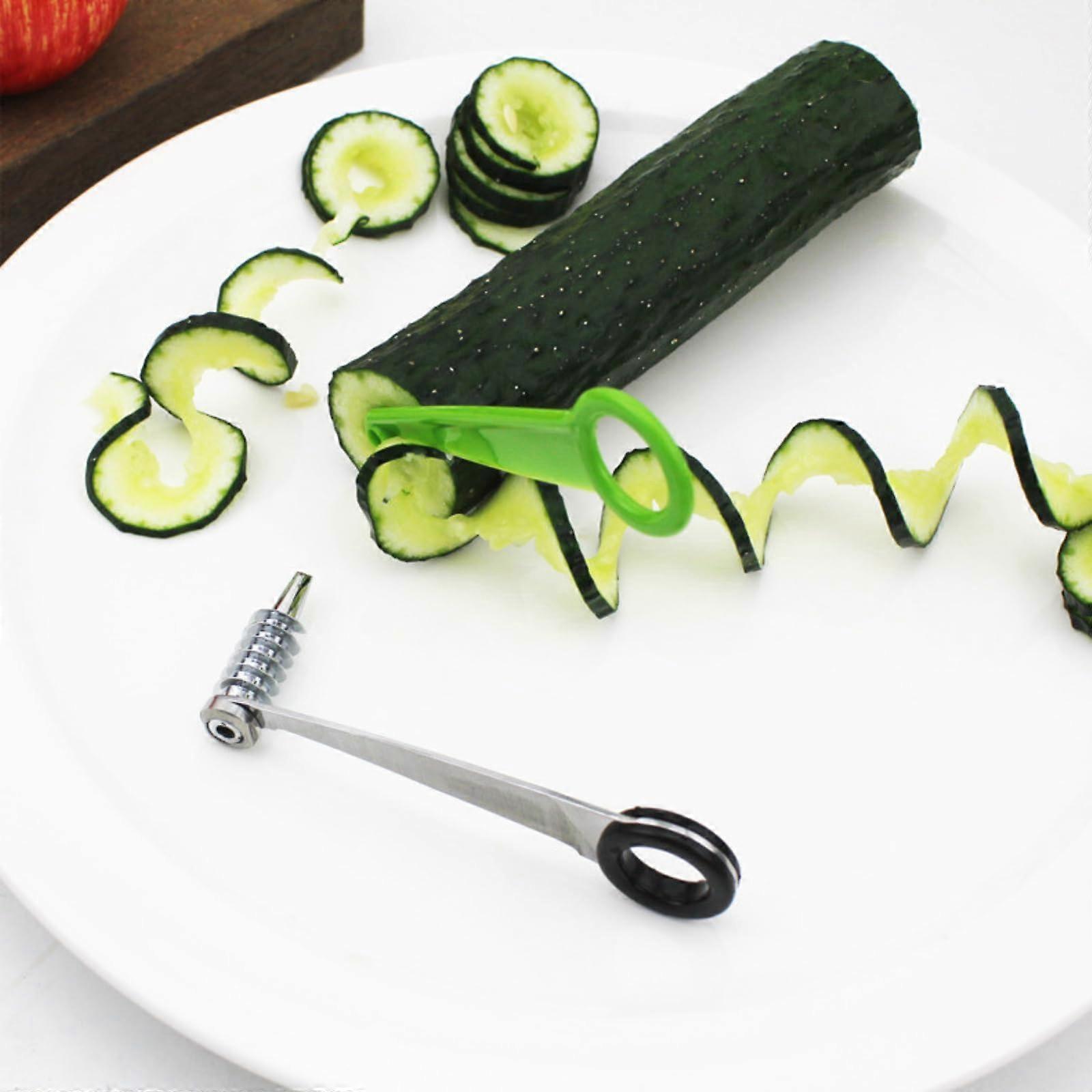 Piranha Noodle Cutter, Stainless Steel Veggie Slicer with 360° Rotating Handle