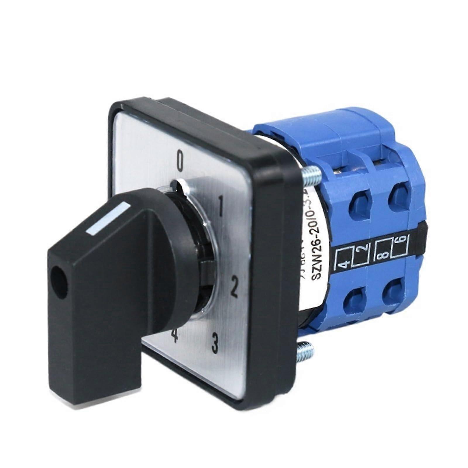 SZW26 LW2620 20A 660V Two Pole Cam Switch 8 Screws Five Position 64x64mm Panel Rotary Changeover Switch