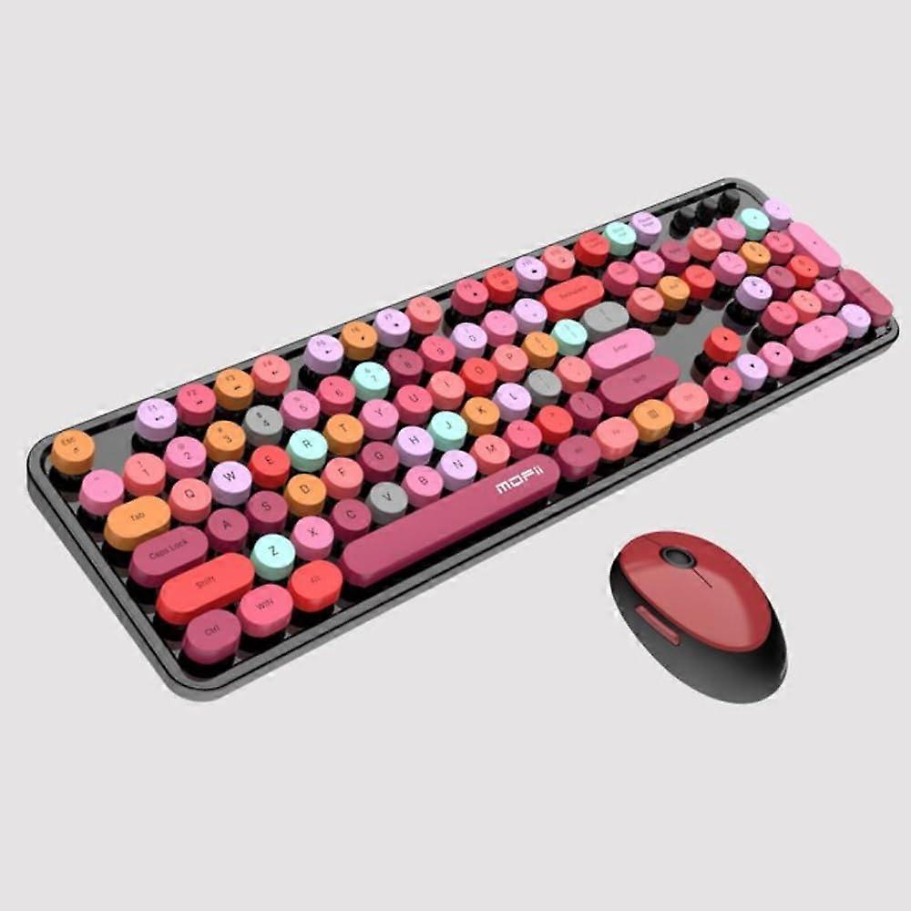 Wireless Keyboard and Mouse Combo, 2.4G Plug and Play Set for Windows, Medium Size Typewriter Style Desktop Accessories