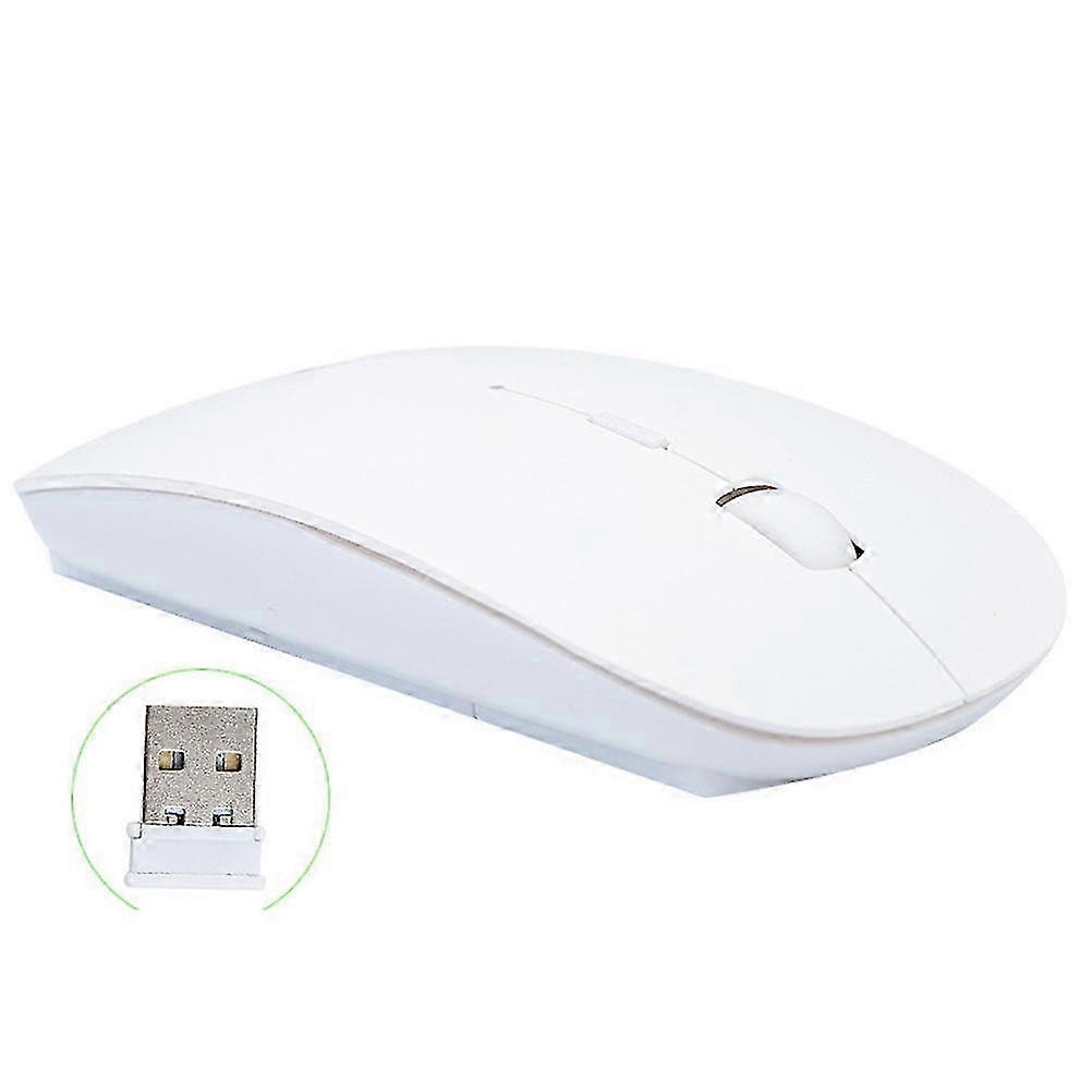 Wireless Mouse for iMac Laptops PCs Tablets 2.4 GHz wireless battery operated Mouse (White)