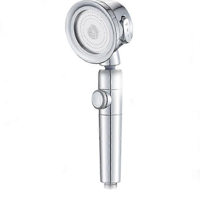Showers Large Pressurized Handheld Shower Head, Three-Stage Water-Stop Shower Head (Silver Vibrating Head with Filter + 1.5 Meter Encryption + Aluminu