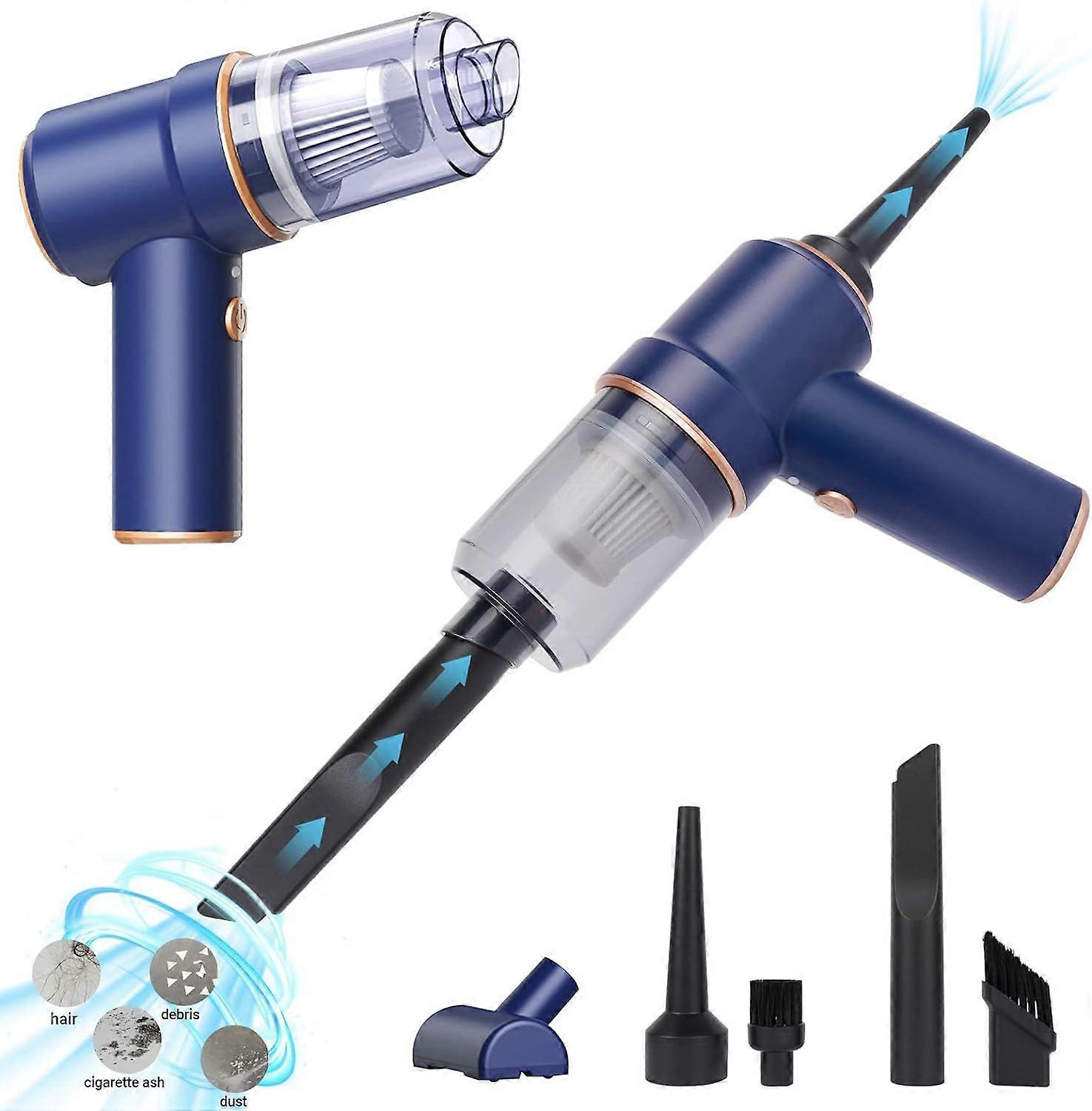 SQCLV Car Vacuum Cleaner Cordless, Handheld Vacuum&Air Duster, 9000PA Suction 120W High Power Wet/Dry Use Vacuum Cleaner with Multi-nozzles and Floor